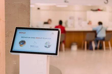 Bornes dans un hôpital