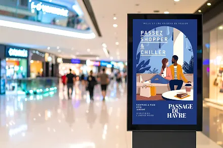 totem dans un centre commercial