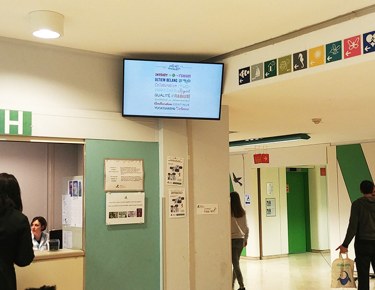 Hôpital universitaire des enfants Reine Fabiola digital signage